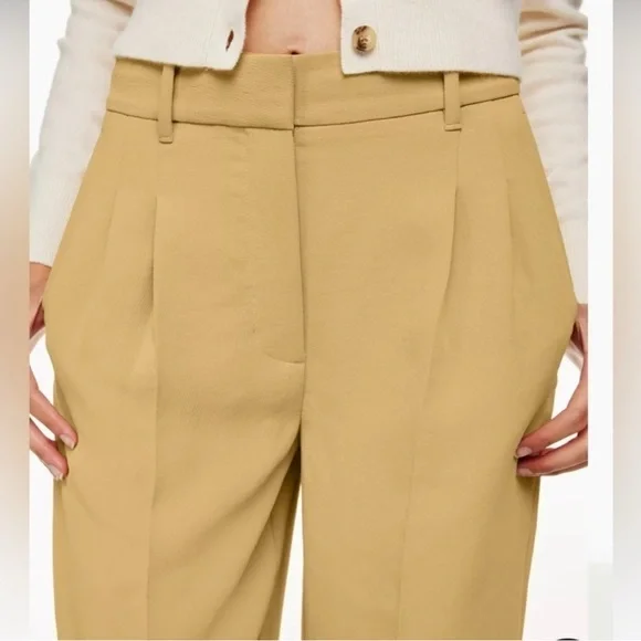 NWOT Aritzia Wilfred The Effortless Pant Tall Size 12 Inseam 33in Sandy Beige - Picture 4 of 6
